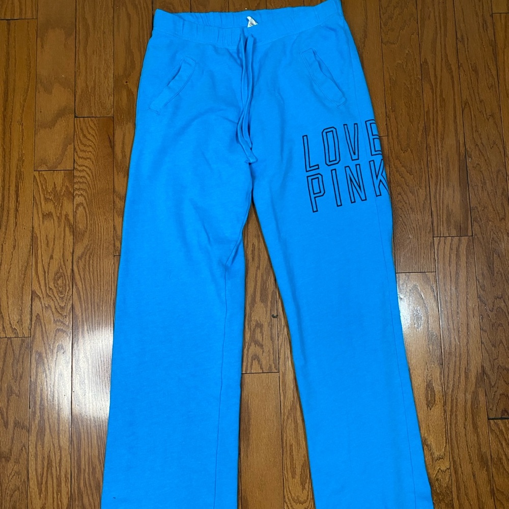 PINK Victoria's Secret Blue Sweatpants LOVE PINK